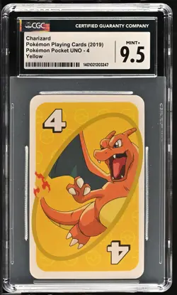 2019 Pokemon Pocket UNO #4 Charizard CGC 9.5 Yellow - Image 1