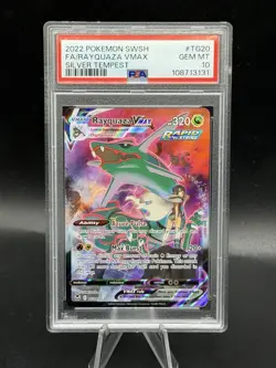 2022 Pokemon Sword Shield Silver Tempest Rayquaza VMAX Full Art FA PSA 10 #TG20 - Image 1