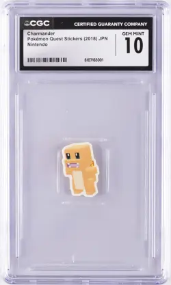 2018 POKEMON QUEST STICKERS JPN NINTENDO CHARMANDER CGC 10 GEM MINT - Image 1