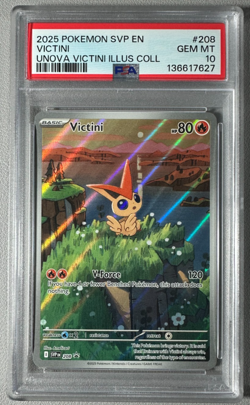 2025 Pokemon SVP 208 Victini PSA 10 Graded Illustration Rare Promo Unova 627 - Image 1