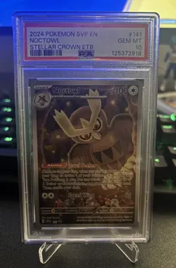 Noctowl SVP 141 Stellar Crown ETB promo PSA 10 gem mint✅ - Image 1