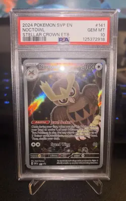 Noctowl SVP 141 Stellar Crown ETB promo PSA 10 gem mint✅ - Image 2