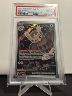 Noctowl SVP 141 Stellar Crown Pokemon Center Stamp Promo PSA 10 - Image 1