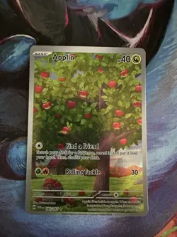 Pokemon TCG Applin Holo Card 185/167 Twilight Masquerade Illustration Rare - Image 1