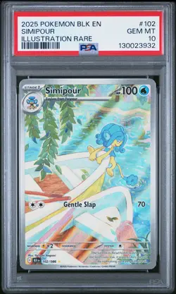 2025 POKEMON BLK EN-BLACK BOLT ILLUSTRATION RARE #102 SIMIPOUR PSA 10 - Image 1