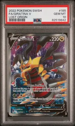 Giratina V 185/196 Lost Origin Full Art Ultra Rare PSA 10 Gem Mint Pokemon TCG - Image 1