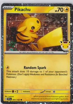 Pikachu (Cosmos Holo) 051/162 - 2026 Pokemon Day Promo - NM/M English TEF - Image 1