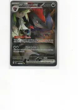 N’s Zoroark ex 185/159 Ultra Rare Full Art Pokemon Card NM - Image 1