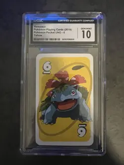 Pokemon Playing Cards (2019) Pocket Uno Venusaur 6 Yellow CGC 10 MINT 🔥🔥 - Image 1