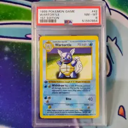 Wartortle Shadowless 1st Edition PSA 8 NM-MT 1999 Pokemon Base Set #42 - Image 1
