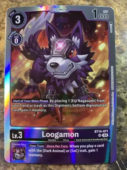 Digimon TCG Blast Ace Booster Loogamon BT14-071 SR - Image 1