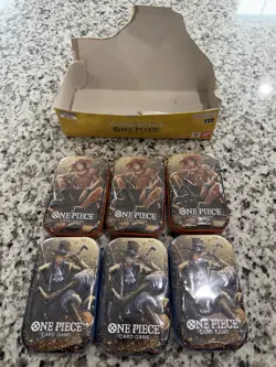 Lot of 6 Mini-Tin Pack Set Vol.2 One Piece TCG Sealed NEW with Display - Image 1