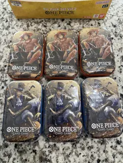 Lot of 6 Mini-Tin Pack Set Vol.2 One Piece TCG Sealed NEW with Display - Image 2
