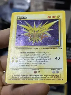 Zapdos 16/102 Base Set 1999 15/62 Fossil Holo Rare Vintage Pokemon Card Lot WOTC - Image 5