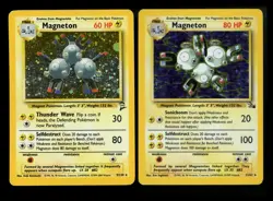 Magneton 11/62 Fossil 9/130 Base Set 2 Holo Rare Vintage Pokemon Card Lot WOTC - Image 1