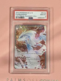 [PSA 8] Reshiram RC22/RC25 Legendary Treasures Radiant Collection Holo POKEMON - Image 1