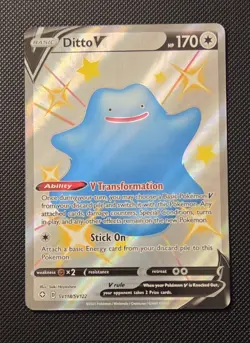 Pokemon TCG Ditto v SV118/SV122 Shining Fates Shiny Vault Near Mint - Image 1