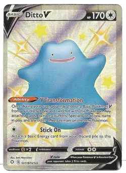 Ditto V SV118/SV122 Shining Fates: Shiny Vault Holo Pokemon TCG - NM - Image 1