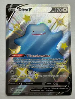 Pokemon TCG Shining Fates Shiny Vault Ditto V Shiny Holo Rare SV118/SV122 NM/M - Image 1