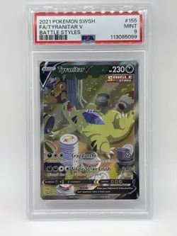 Tyranitar V PSA 9 (Alternate Full Art) 155/163 Swsh05 Battle Styles Holo Pokemon - Image 3