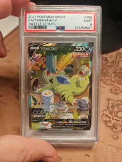 2021 Pokemon SWSH Battle Styles Tyranitar V Alt Art 155/163 PSA 9 MINT - Image 1