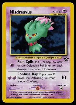 Pokemon Card WoTC Black Star Promo Misdreavus 39 LP - Image 1