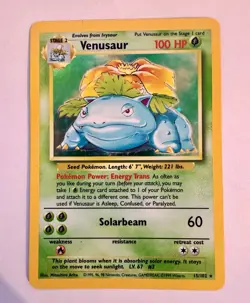 Pokemon Venusaur Base Set 15/102 Holo Rare 1999 WOTC Damaged Warped - Image 1