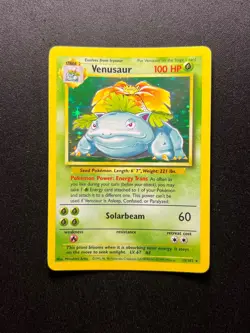 Pokemon TCG Venusaur 15/102 Base Set Holo Rare WOTC Vintage 1999 LP/MP - Image 1