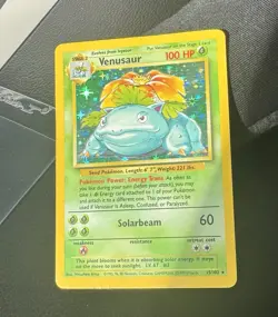 Pokemon Venusaur 15/102 Base Set Unlimited Holo 1999 WOTC Vintage LP Rare TCG - Image 3