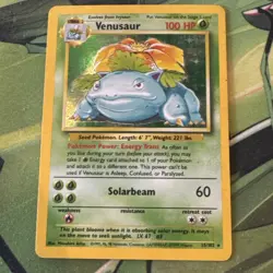 Base Set Venusaur 15/102 Pokemon Card Holo Rare 1999 WOTC Vintage TCG HP - Image 1