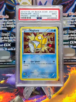 PSA 9 Mint Magikarp XY143 Black Star Promo HOLO Pokemon Card - Image 1