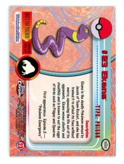 Pokemon Card - Ekans #23 - Topps Chrome - Image 2
