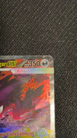 Pokemon Mega Gengar EX Full Art Holo Card 284/217 350 HP 230 Attack In Hand - Image 4
