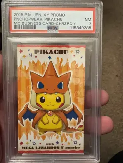 Pokemon: Pikachu Business Card-Charizard Y 2015 Pokemon Mega Campaign - PSA 7 - Image 1
