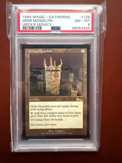 Magic The Gathering MTG Urza's Legacy Grim Monolith PSA 8 Mint Reserved List - Image 1