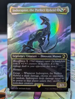 MTG Jurassic World- Indoraptor, the Perfect Hybrid 015 Foil - Image 1