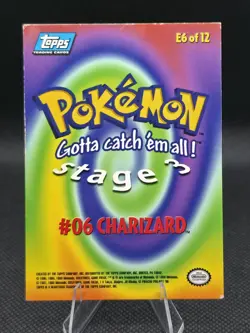 Charizard 1999 Topps #E6 of 12 Blue Logo - TCG Vintage Pokemon Card Rare - Image 5