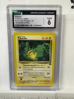 CGC 6 Pikachu WOTC Black Star Promo 27 Vintage Pokemon - Image 1