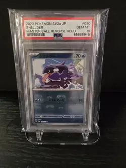 PSA 10 2023 POKEMON JAPANESE POKEMON 151 | MASTER BALL REVERSE HOLO SHELLDER 090 - Image 1