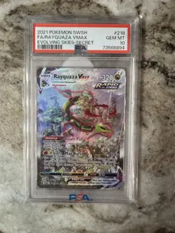 2021 POKEMON SWORD & SHIELD EVOLVING SKIES SECRET FULL ART/RAYQUAZA VMAX PSA 10 - Image 1