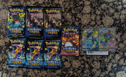 7x Pokemon TCG: Shining Fates Booster Pack Lot w/ promos - Image 1