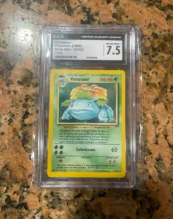 1999 Venusaur Base Set Holo Rare Unlimited Pokemon TCG Vintage CGC 7.5 - Image 1