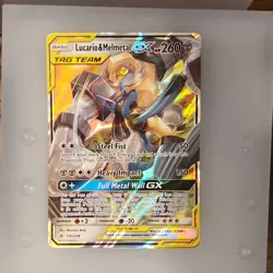 Pokemon Lucario & Melmetal GX 120/214 Sm-Unbroken Bonds TAG TEAM Ultra Rare Holo - Image 3