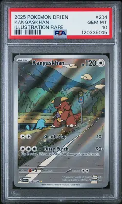 2025 POKEMON DRI EN-DESTINED RIVALS ILLUSTRATION RARE #204 KANGASKHAN PSA 10 - Image 1