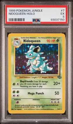 1999 POKEMON JUNGLE 7/64 NIDOQUEEN HOLO RARE PSA 5 EX - Image 1