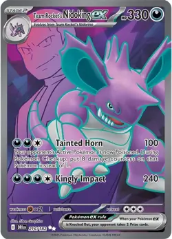 Team Rocket's Nidoking ex 216/182 Ultra Rare - Pokemon Destined Rivals SV10 - Image 1
