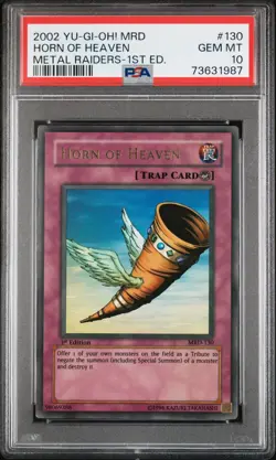 Yu-Gi-Oh! Horn of Heaven MRD-130 1st Edition PSA 10 Gem Mint-Ultra Rare - Image 1