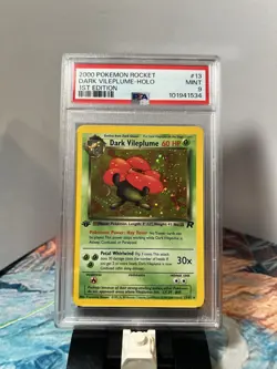 Pokemon TCG 1st Edition Team Rocket Dark Vileplume 13/82 Holo PSA 9 MINT - Image 1