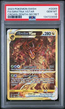 2023 POKEMON SWORD & SHIELD CROWN ZENITH SECRET FULL ART/GIRATINA VSTAR PSA 10 - Image 1