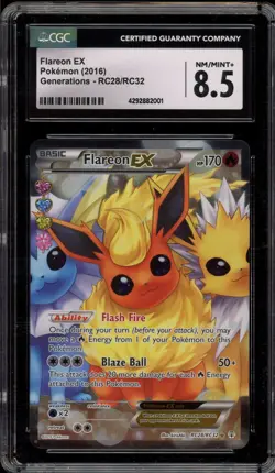 Pokemon Flareon EX XY Generations Radiant Coll. Full Art #RC28 CGC 8.5 - Image 1